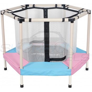 Skorpion Wheels Εξάγωνο Τραμπολίνο Με Δίχτυ 122cm Ροζ  - 52848R